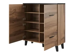 Tablero alto Colin de 4 puertas en roble y negro mate