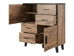 Tablero alto, roble y decoración negro mate 110 cm Colin