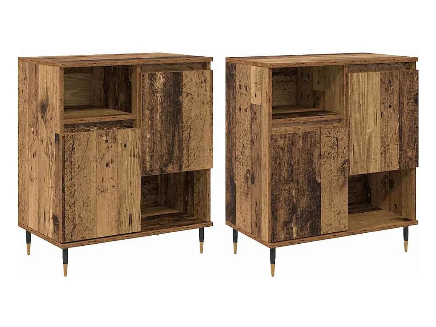 Tableros Lateral 2 piezas Madera vieja 120 x 35 x 70 cm