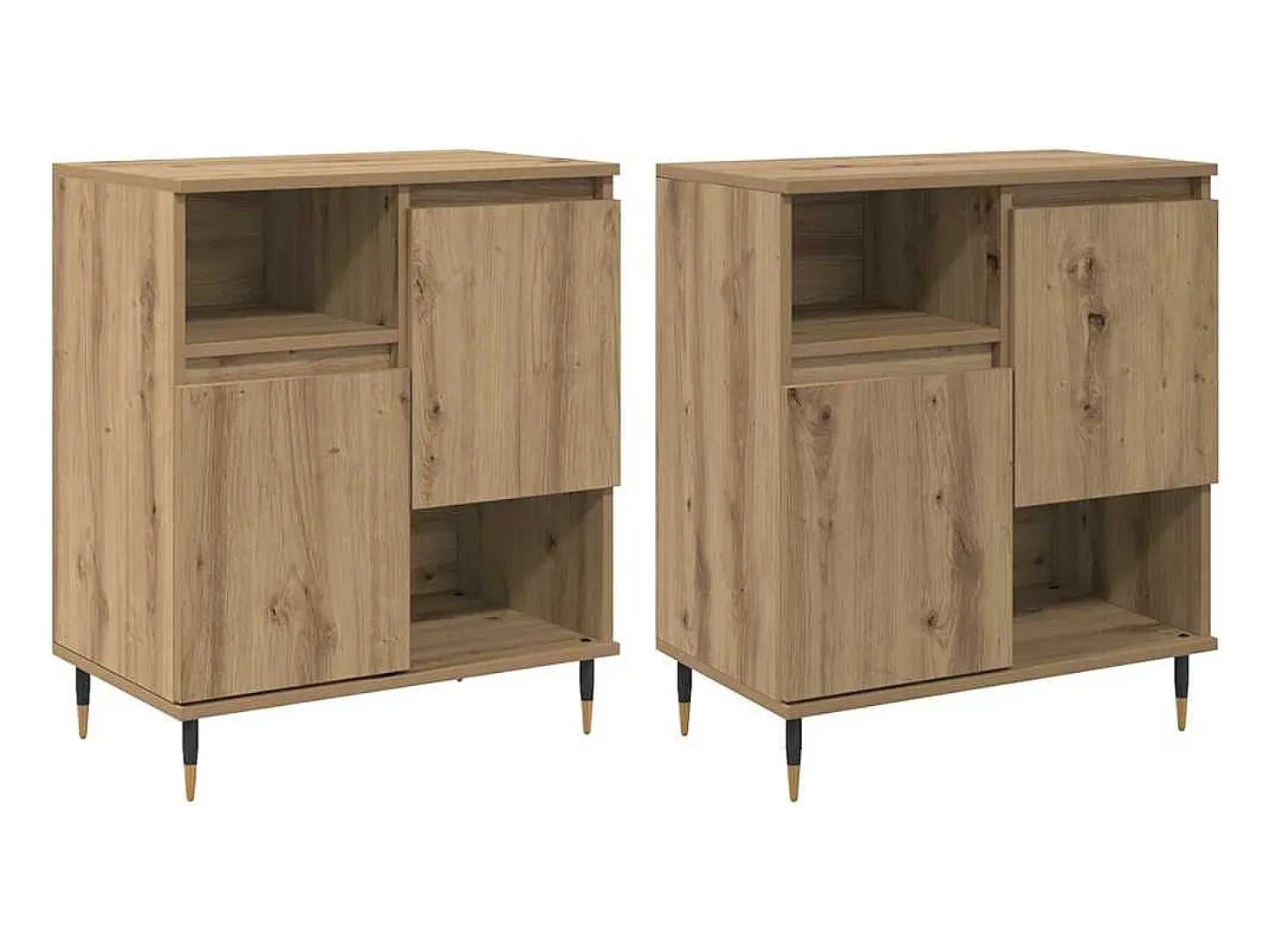 Tableros Lateral 2 piezas Roble artisan 120 x 35 x 70 cm