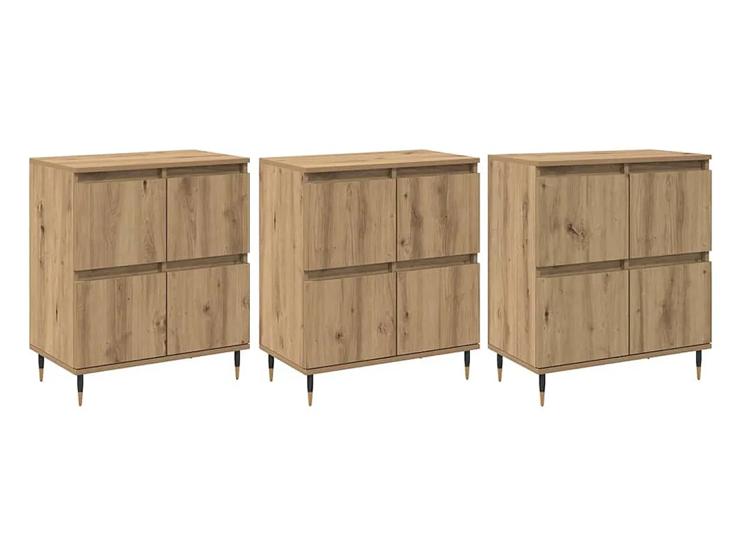 Tableros Lateral 3 piezas Roble artisan 180 x 35 x 70 cm
