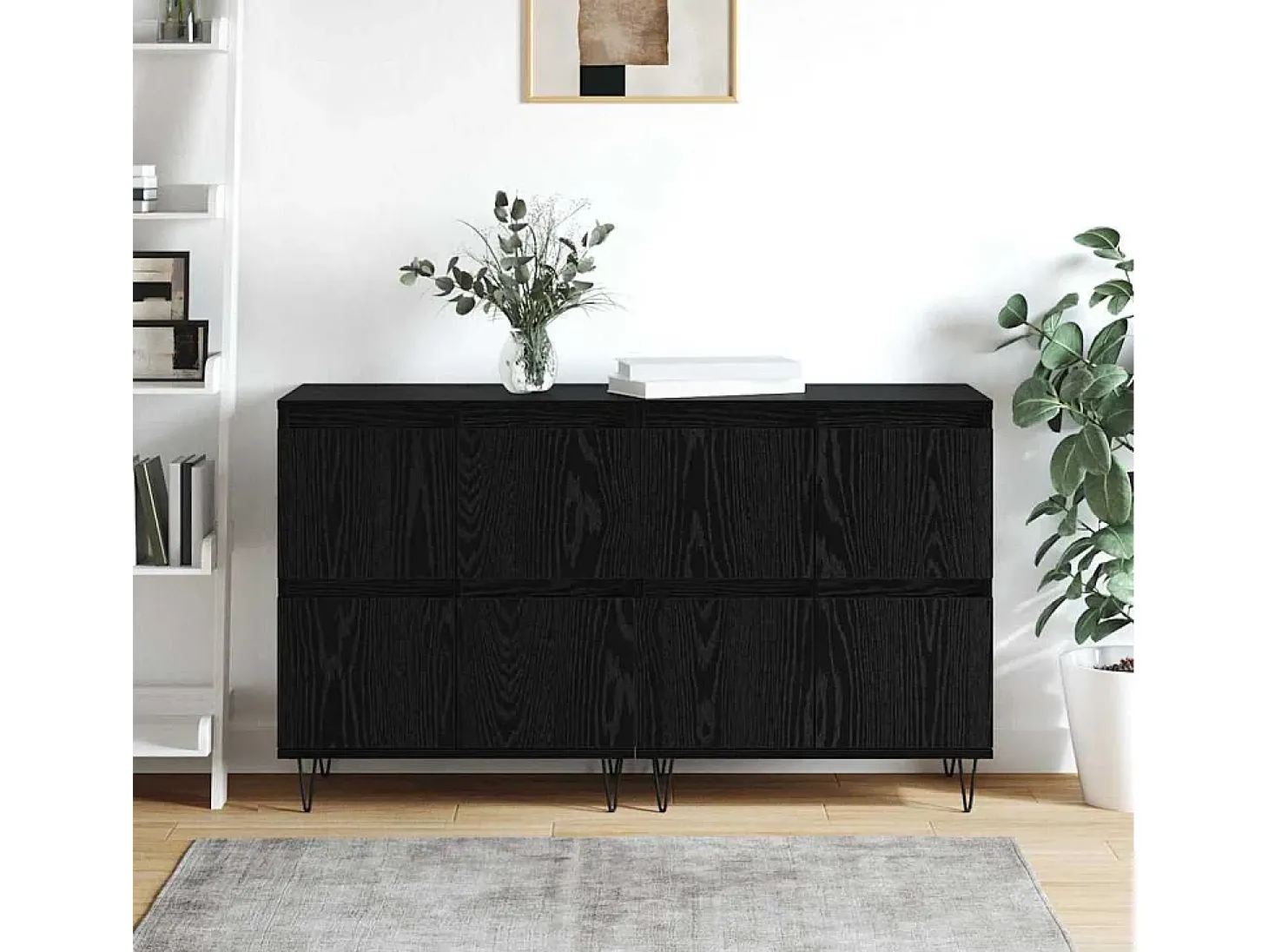 Tableros Lateral 2 piezas Roble negro 120 x 35 x 70 cm