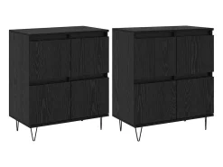 Tableros Lateral 2 piezas Roble negro 120 x 35 x 70 cm