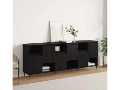 Tableros Lateral 3 piezas Roble negro 180 x 35 x 70 cm