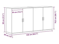 Tableros Lateral 2 piezas Madera vieja 79 x 38 x 80 cm