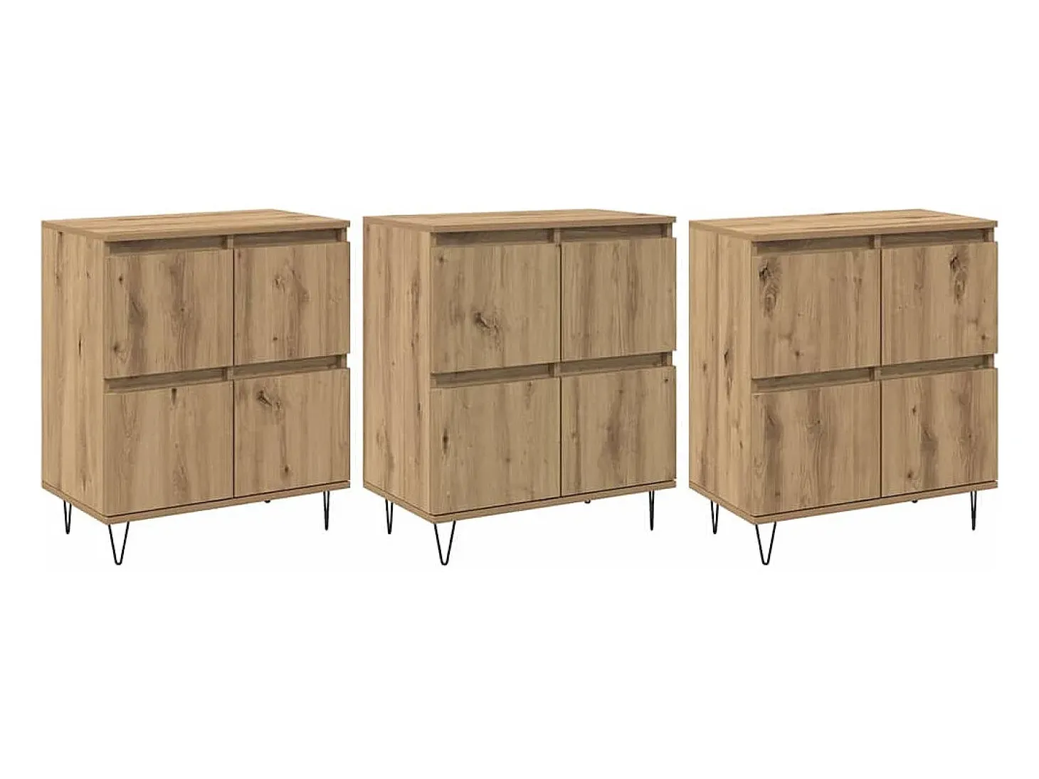 Tableros Lateral 3 piezas Roble artisan 180 x 35 x 70 cm