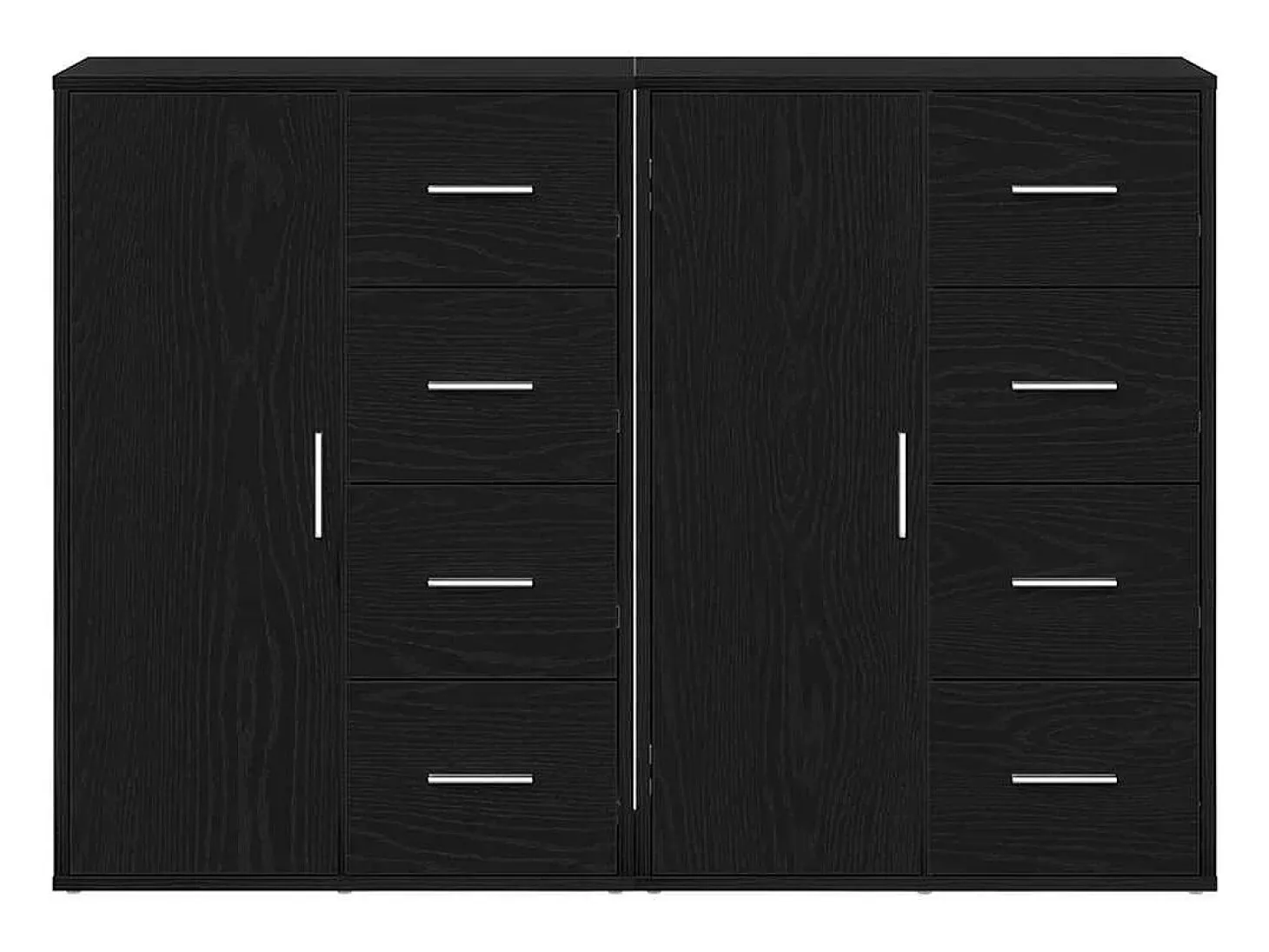 Tableros Lateral con cajón 2 piezas Roble negro 60 x 31 x 84 cm