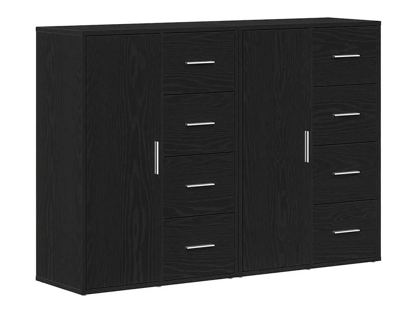 Tableros Lateral con cajón 2 piezas Roble negro 60 x 31 x 84 cm