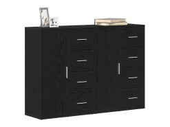 Tableros Lateral con cajón 2 piezas Roble negro 60 x 31 x 84 cm
