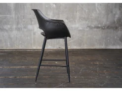 Taburete - Negro cuero sintético - ZAJA