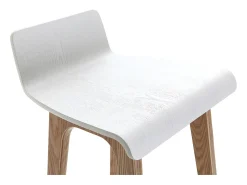 Taburete / Silla de bar escandinavo 65cm blanco patas madera BALTIK