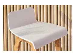 Taburete / Silla de bar escandinavo 65cm blanco patas madera BALTIK