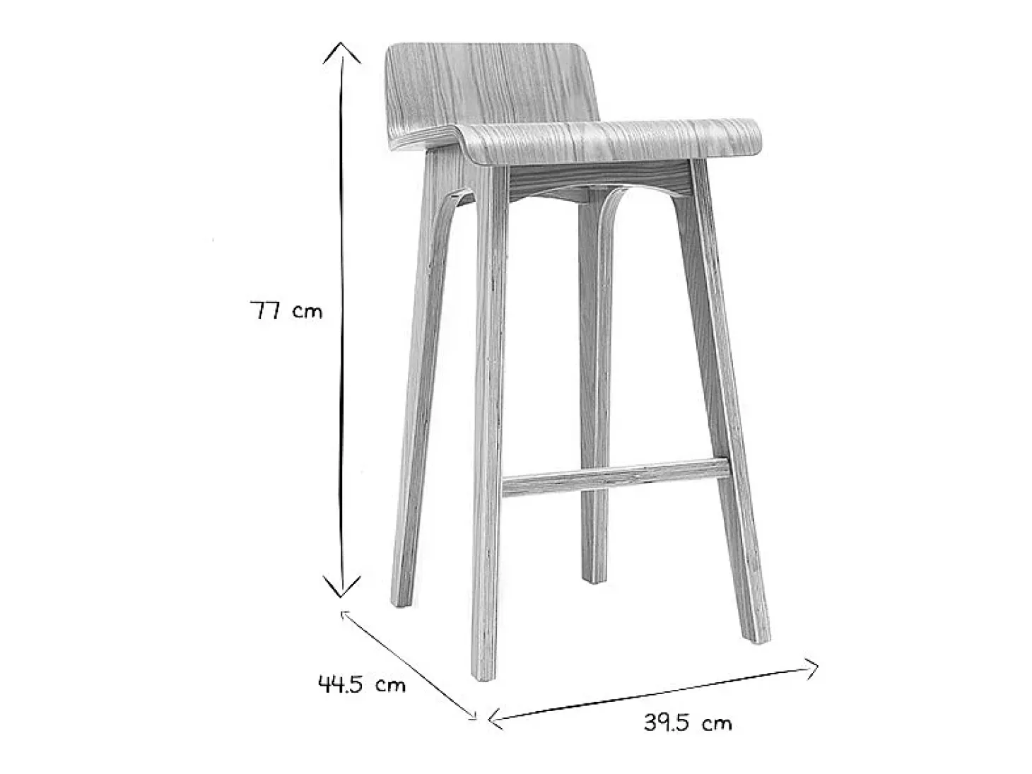 Taburete / Silla de bar escandinavo 65cm fresno BALTIK