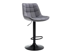 taburete alto ajustable terciopelo metal gris LIMA II (lote de 2)