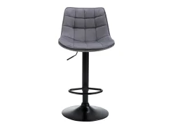 taburete alto ajustable terciopelo metal gris LIMA II (lote de 2)
