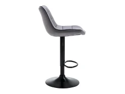 taburete alto ajustable terciopelo metal gris LIMA II (lote de 2)
