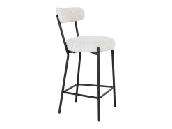 Taburete Alto Badalona, Blanco, 46x39x90 cm, Kendra Home