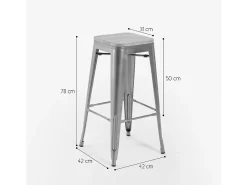 taburete alto bar cocina 78 cm industrial madera steel up wood - Gris Oscuro