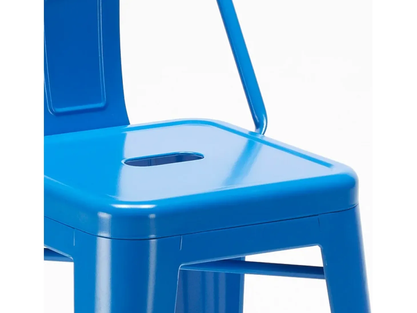 taburete alto de acero y metal para cocinas y bares con respaldo steel top - Azul Marino