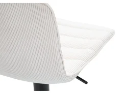 Taburete alto de bar blanco, 43 x 49,5 x 85,5-107 cm (asiento: 61-82,5 cm)