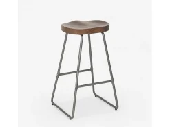 Taburete alto de diseño industrial para bares, cocinas, bares, restaurantes Carbon - Gris Oscuro