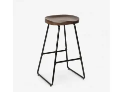 Taburete alto de diseño industrial para bares, cocinas, bares, restaurantes Carbon - Negro