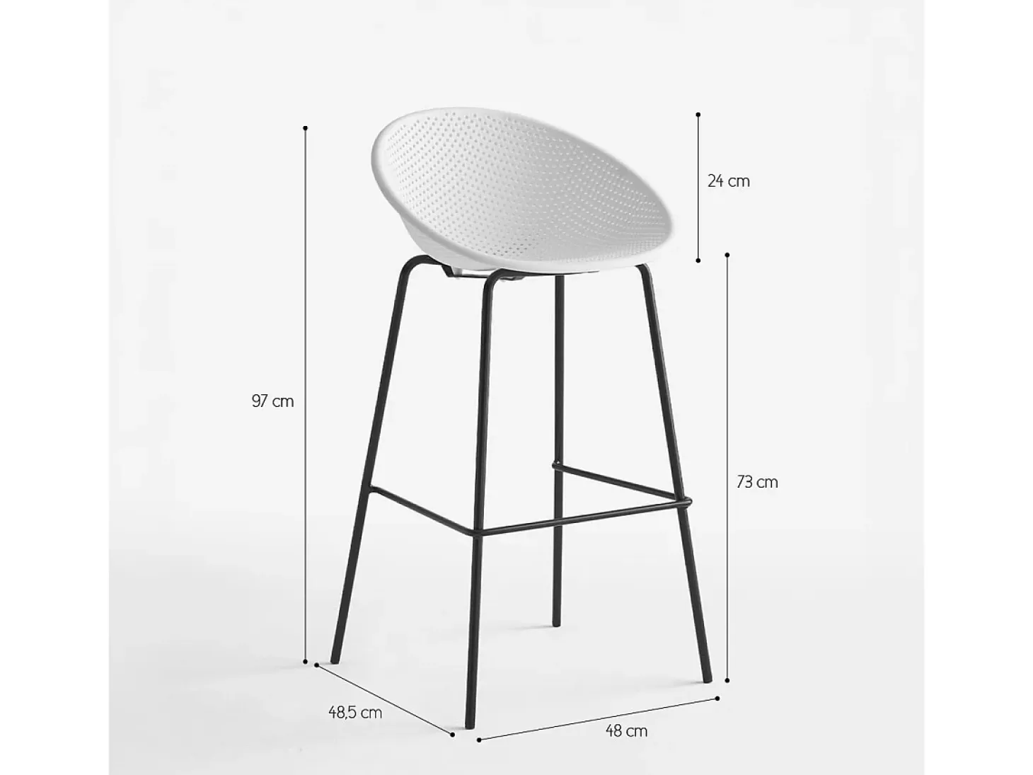 Taburete alto de diseño moderno para bar restaurante península cocina Flaund - Amarillo