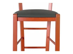 Taburete alto de madera de naranjo h 73 cm Rustic con asiento de polipiel antracita