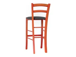 Taburete alto de madera de naranjo h 73 cm Rustic con asiento de polipiel antracita