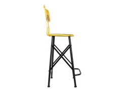 Taburete Alto De Metal Amarillo