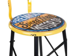 Taburete Alto De Metal Amarillo