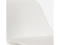 Taburete alto de metal para barra de cocina con cojín de diseño moderno Willis - Blanco