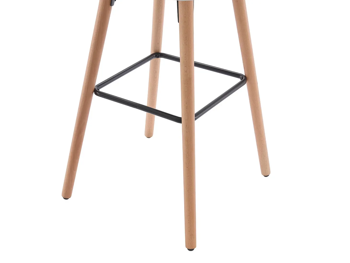 taburete alto de tela y madera de haya - Crema - ELEANA