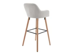 taburete alto de tela y madera de haya - Crema - ELEANA