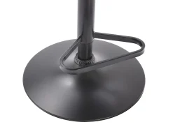 Taburete alto de terciopelo y metal - Altura ajustable - Negro - ELEANA
