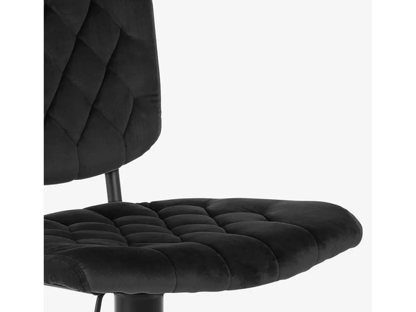 Taburete alto regulable para cocina tapizado en tejido terciopelo Toronto - Negro