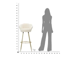 Taburete Alto VKH451, Beige, 55x53x110 cm, Kendra Home