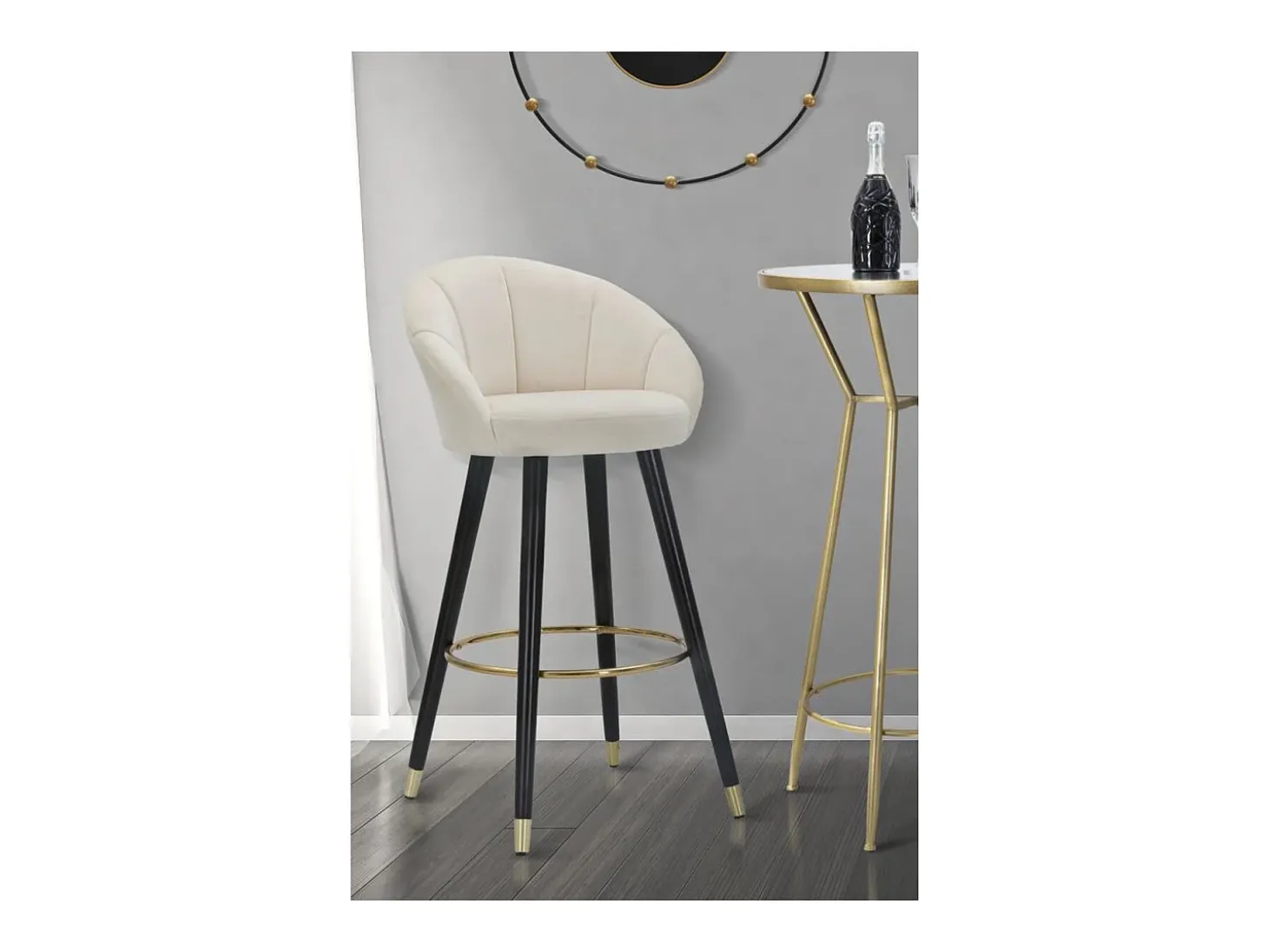 Taburete Alto VKH429, Beige, 55x56x104 cm, Kendra Home