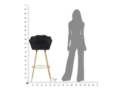 Taburete Alto VKH452, Negro, 55x53x110 cm, Kendra Home