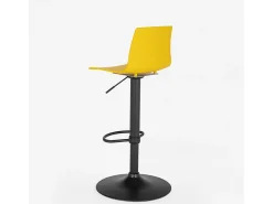 Taburete cocina bar diseño base negro mate ajustable Grand Soleil Imola Matt - Amarillo