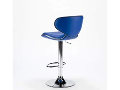 Taburete cocina y bar moderno giratorio cromado diseño Amarillo - Azul Marino