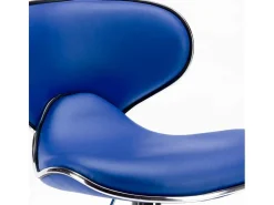 Taburete cocina y bar moderno giratorio cromado diseño Amarillo - Azul Marino