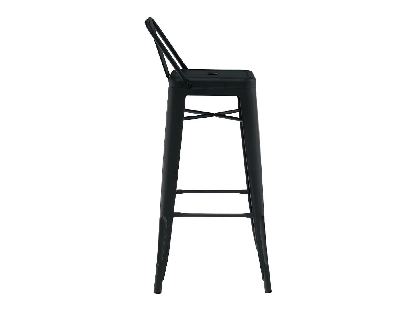 Taburete con respaldo de acero rojo brillante Kontoir 74 cm-Color Blanco