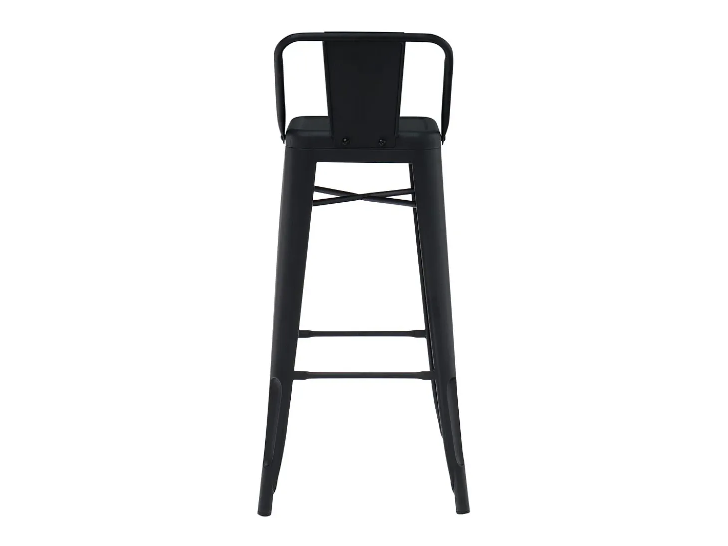 Taburete con respaldo de acero rojo brillante Kontoir 74 cm-Color Blanco