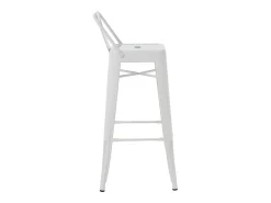 Taburete con respaldo de acero rojo brillante Kontoir 74 cm-Color Blanco