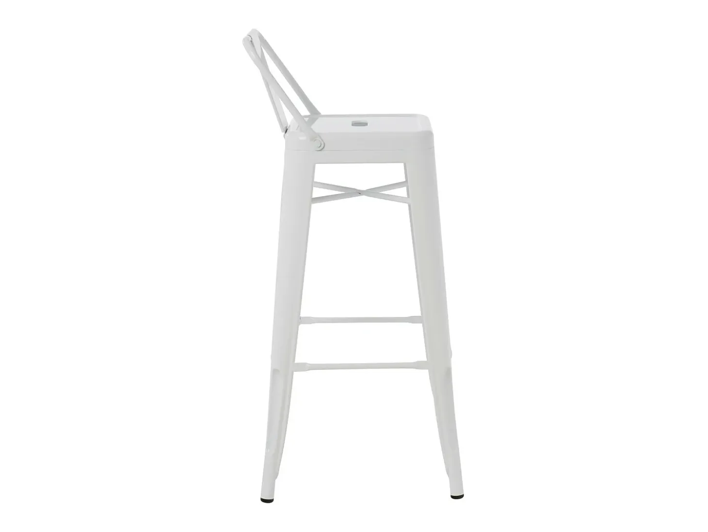 Taburete con respaldo de acero rojo brillante Kontoir 74 cm-Color Blanco