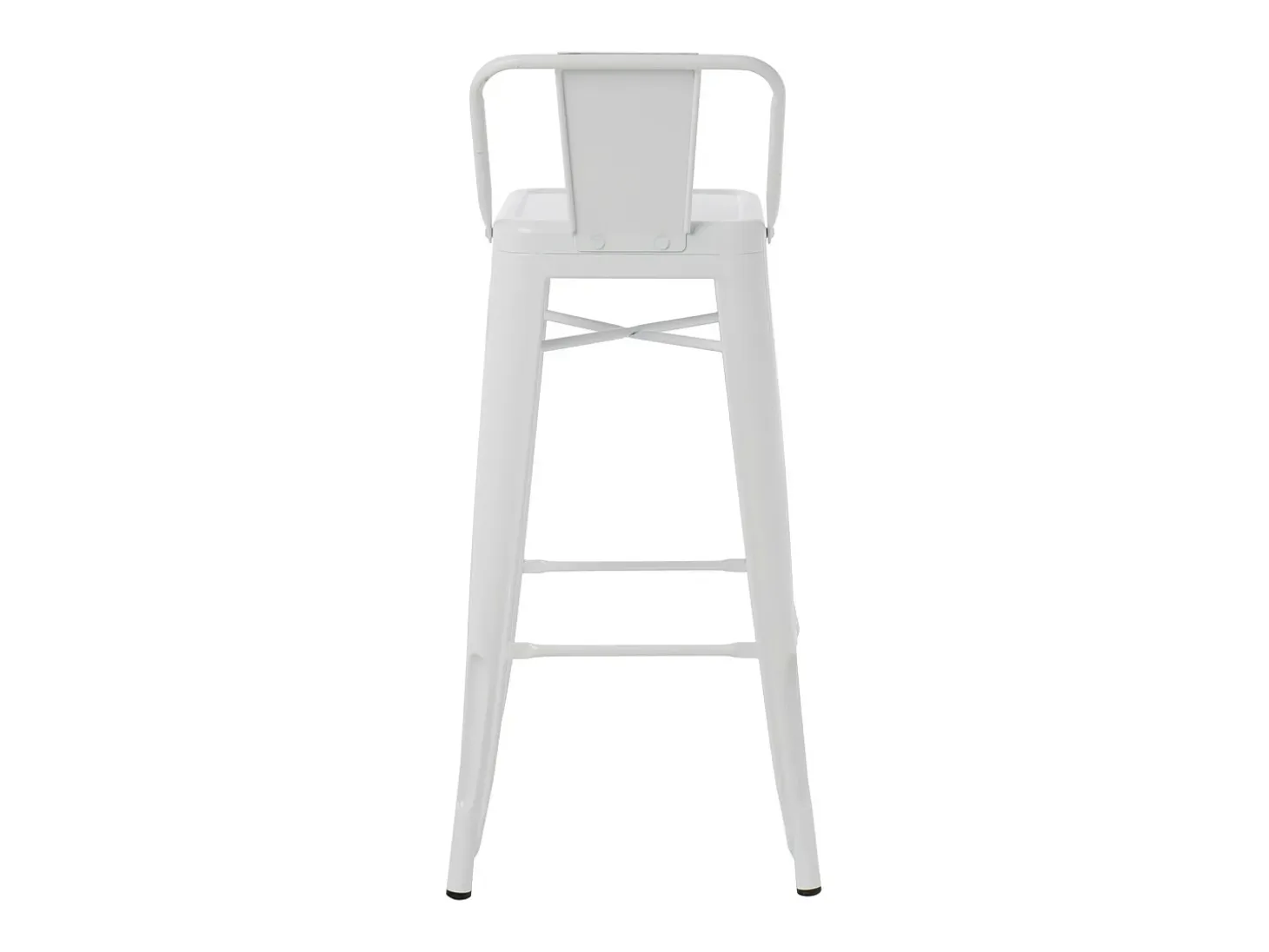 Taburete con respaldo de acero rojo brillante Kontoir 74 cm-Color Blanco