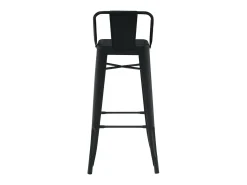 Taburete con respaldo de acero rojo brillante Kontoir 74 cm-Color Plata