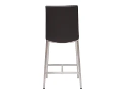 Taburete de bar aluminio cepillado PU negro 70cm lote de dos OLLY