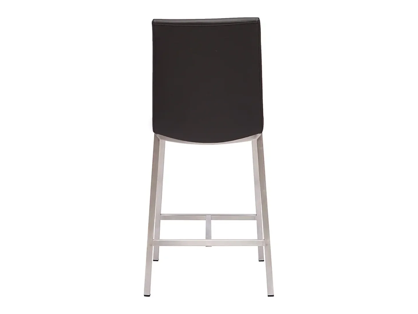 Taburete de bar aluminio cepillado PU negro 70cm lote de dos OLLY